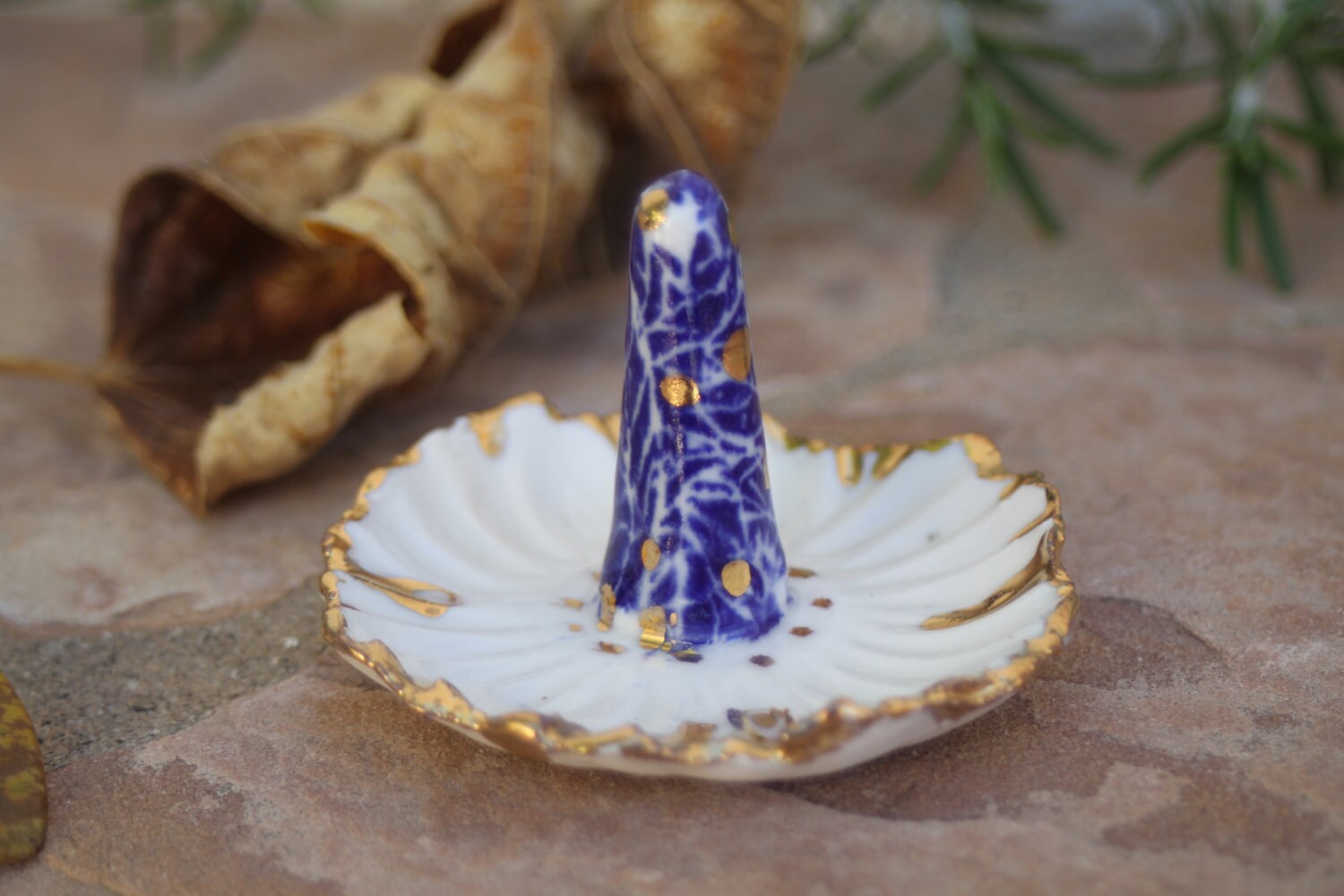 Ring Dish handmade ceramic Ring bowl pottery ring holder gold