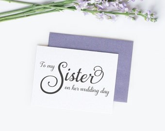 To my sister on her wedding day card - Wedding card - Wedding day cards - To my sister card - C001-15