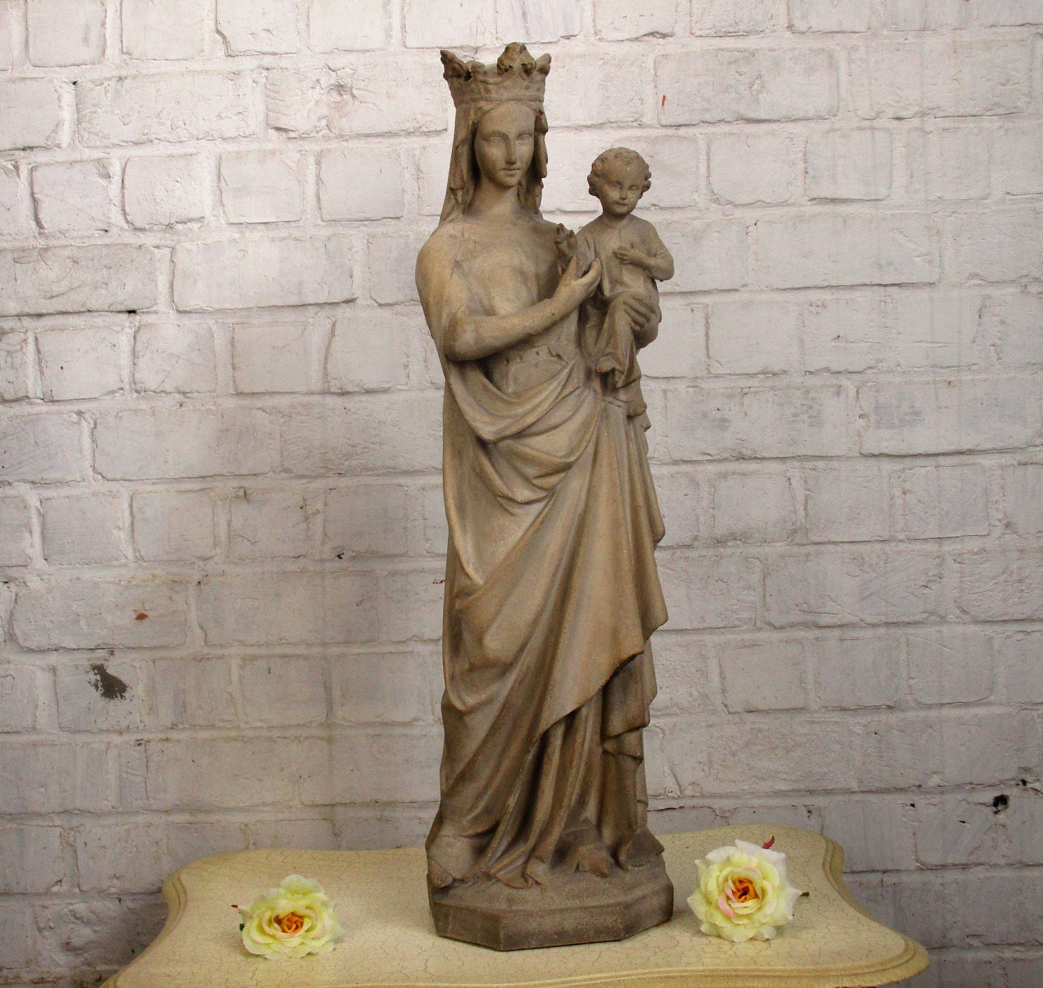 plastic madonna statue