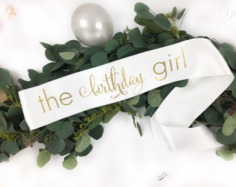 Birthday Girl sash, birthday sash, 16th birthday sash, 21st birthday sash, 30th birthday sash, 50th birthday sash, birthday party sash