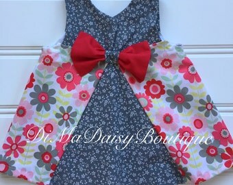 Red Floral Dress for Baby, Baby Dress, High Low Dress, Toddler Dress, Girl Summer Dress, Baby Outfit, Toddler Girl Clothes