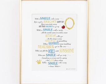 Snow White |Disney Princess |Snow White Birthday |Snow White Quote Printable Art |Disney Quote |Disney Home Decor |Disney| Instant Download