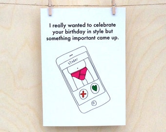 Funny birthday card, funny card, funny tinder card