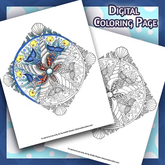 Water Mandala Printable Coloring Page// Adulting Coloring