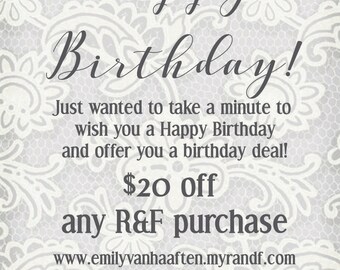 Rodan and Fields birthday certificate