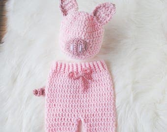 Baby Halloween Costume, Baby Pig Hat, Knit Pig Hat, Crochet Pig Hat, Piglet Halloween Costume, Piglet Baby Costume, Piglet Hat, Baby Hat