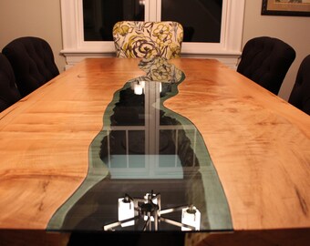 River table, Live edge, Live edge table, Table, dining table, maple table, maple, reclaimed