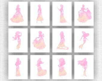 Princess Wall Art disney princess art | etsy Princess Wall Art disney princess art | etsy