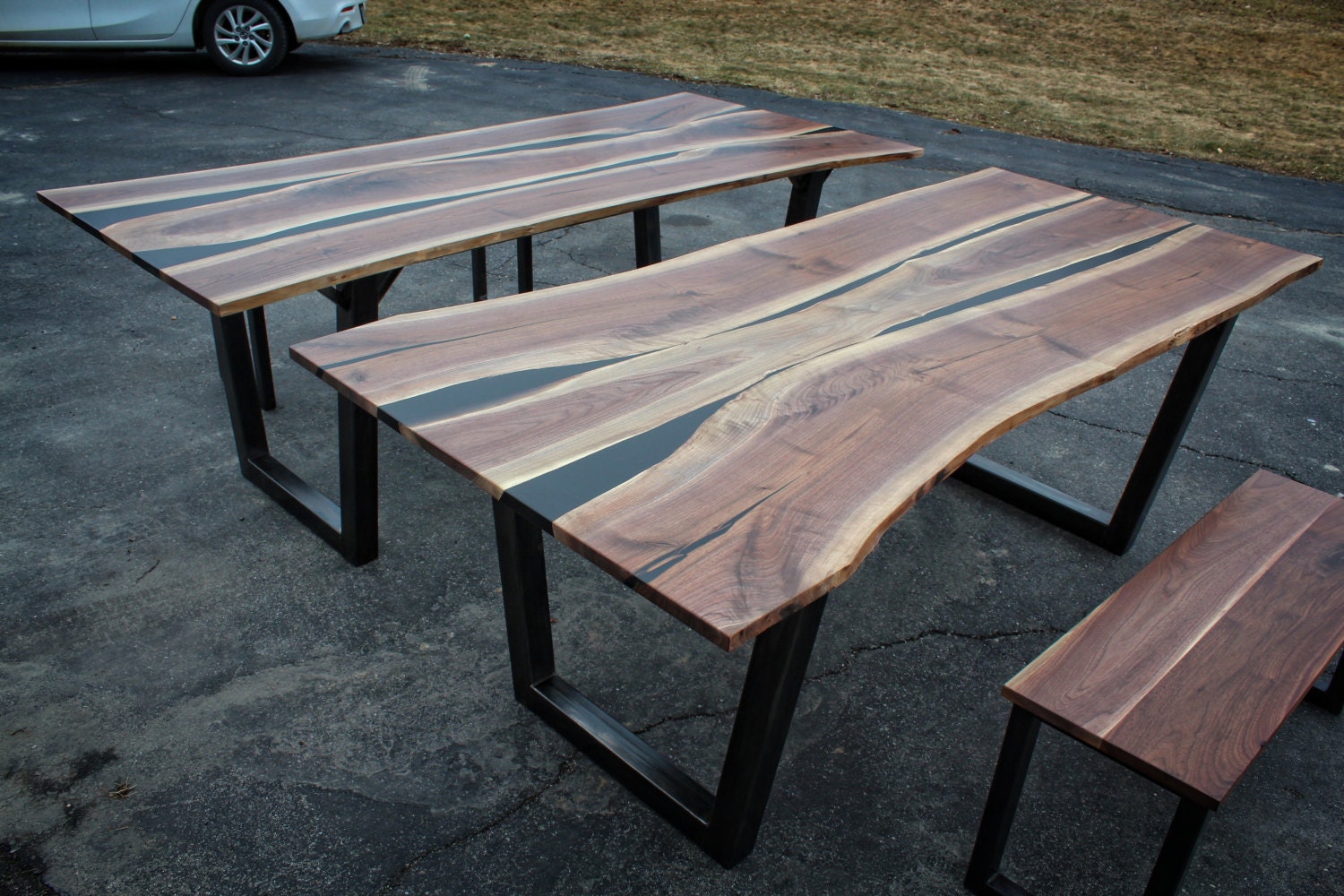 Black Walnut / Black Resin Dining Table