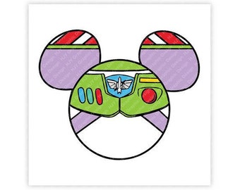 Disney, Toy Story, Buzz Lightyear, Space, Ranger, Icon Mickey, Mouse Ears, Illustration, TShirt Design, Cut File, svg, pdf, eps, png, dxf