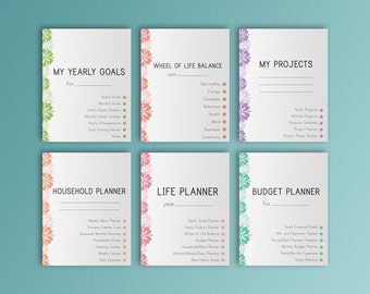 Happy Planner Pages LIFE PLANNER Printable Inserts Gift For Her Project Menu Budget Made to Fit Erin Condren Planner Instant Download