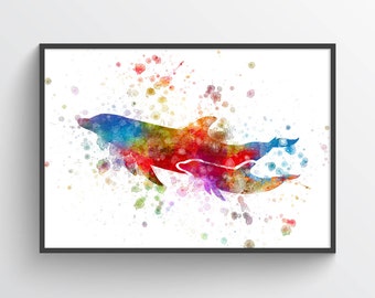 Dolphin Poster, Dolphin Print, Dolphin Art, Dolphin Decor, Home Decor, Gift Idea