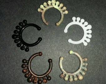 5 pcs acrylic fake septum clickers piercings