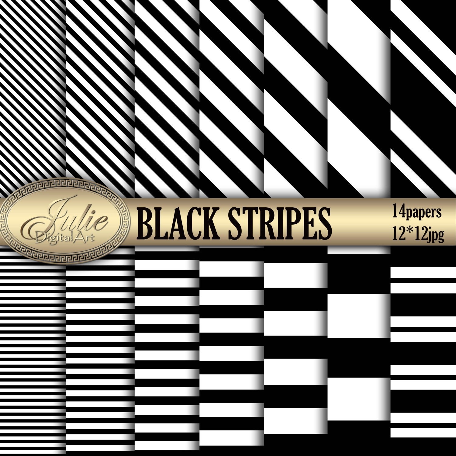 Black White Stripes papers, geometric stripe digital backgrounds, paper ...