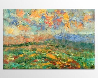 Living Room Wall Art, Large Abstract Art, Canvas Art Painting, Abstract Oil Painting, Large Canvas Painting, Mountain Landscape Painting