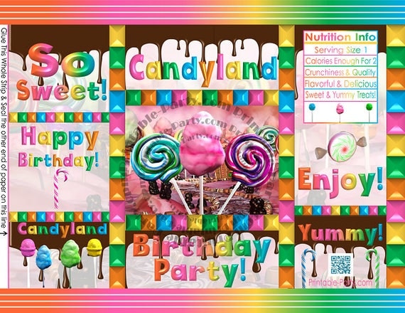 Printable Chip Bags  Custom Chip Bags  Candyland 