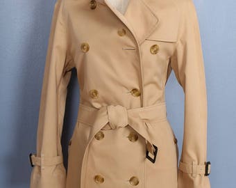 100% Authentic Womens Burberry Beige Double Breasted Trench Coat U.S. 2 P 2P