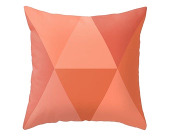 Orange terracotta pillow coral red pillow orange geometric cushion burnt orange pillow peach pillow terracotta cushion orange cushion