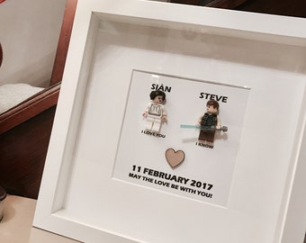 Star Wars Wedding Lego Gift Frame - I Love you / I Know