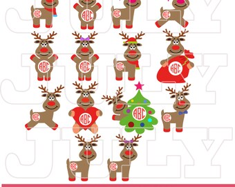 Reindeer svg, Deer svg, Deer Clipart, Deer svg, Christmas svg, Christmas Monogram svg, Christmas Monogram Cut files, Christmas svg