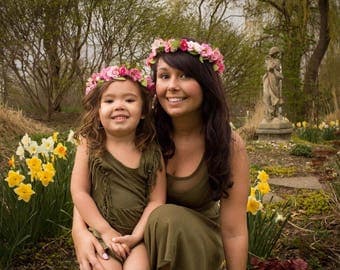 Mommy and Me Small Flower Crown, Floral crowns, flower crowns, flower halos, paper flower crowns,
