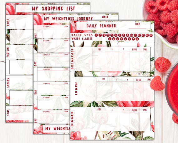 slimming world food diary Printable Red Colours Rose Food