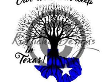Texas Roots Svg, Family Tree Svg, Texas Svg, Dxf For Cameo, Cricut Download