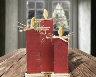 Red Christmas Candles - Holiday Candles - Christmas Candle Set - Christmas Mantle Decorations - Christmas Decoration - Christmas Party Gift