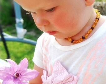 Baby Necklace Amber Teething Necklace Amber Girl Necklace Raw Amber Healing Amber