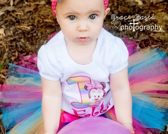 Minnie Mouse 1st Birthday Outfit, Baby Minnie Mouse Tutu Set, ANY AGE and NAME, Custom Baby Minnie Tutu, First Birthday Tutu and Tee Tshirt