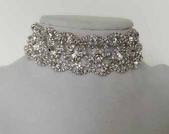 Crystal Choker. Fancy Choker. Bridal Choker.