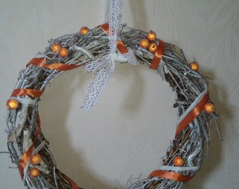 Winter wreath, hanging wreath, rustic home decor