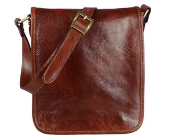 Small Leather Messenger Bag Mens Brown Leather Messenger Bag, Leather Shoulder Bag, Shoulder Bag for Men, Messenger Bag - A Clockwork Orange