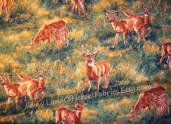 Items similar to The Whitetail Deer on Cotton Fabric from Springs ...