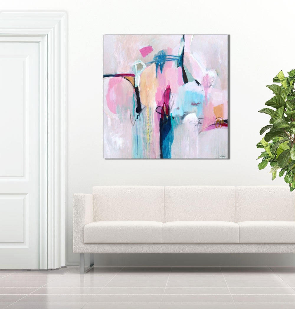Grey Abstract painting grey ABSTRACT PRINT large abstract