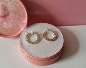 Stud Earrings Silver 925 meander design round SO216