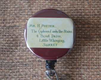 Harry Potter Letter Address Retractable Photo ID Badge Holder Reel