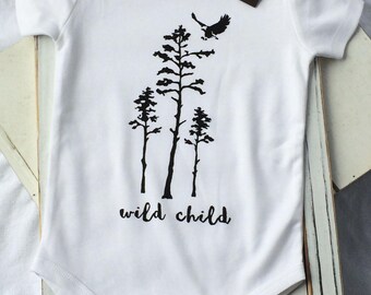 WILD CHILD-Unisex Organic Handprinted Baby ONESIE
