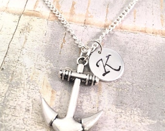 Anchor Necklace, Personalized Anchor Necklace, Anchor Jewelry, Anchor Pendant, Charm Necklace, Large Anchor