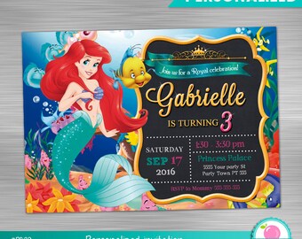 Little Mermaid invitation print yourself, little mermaid party printables, little mermaid party invitation DIY