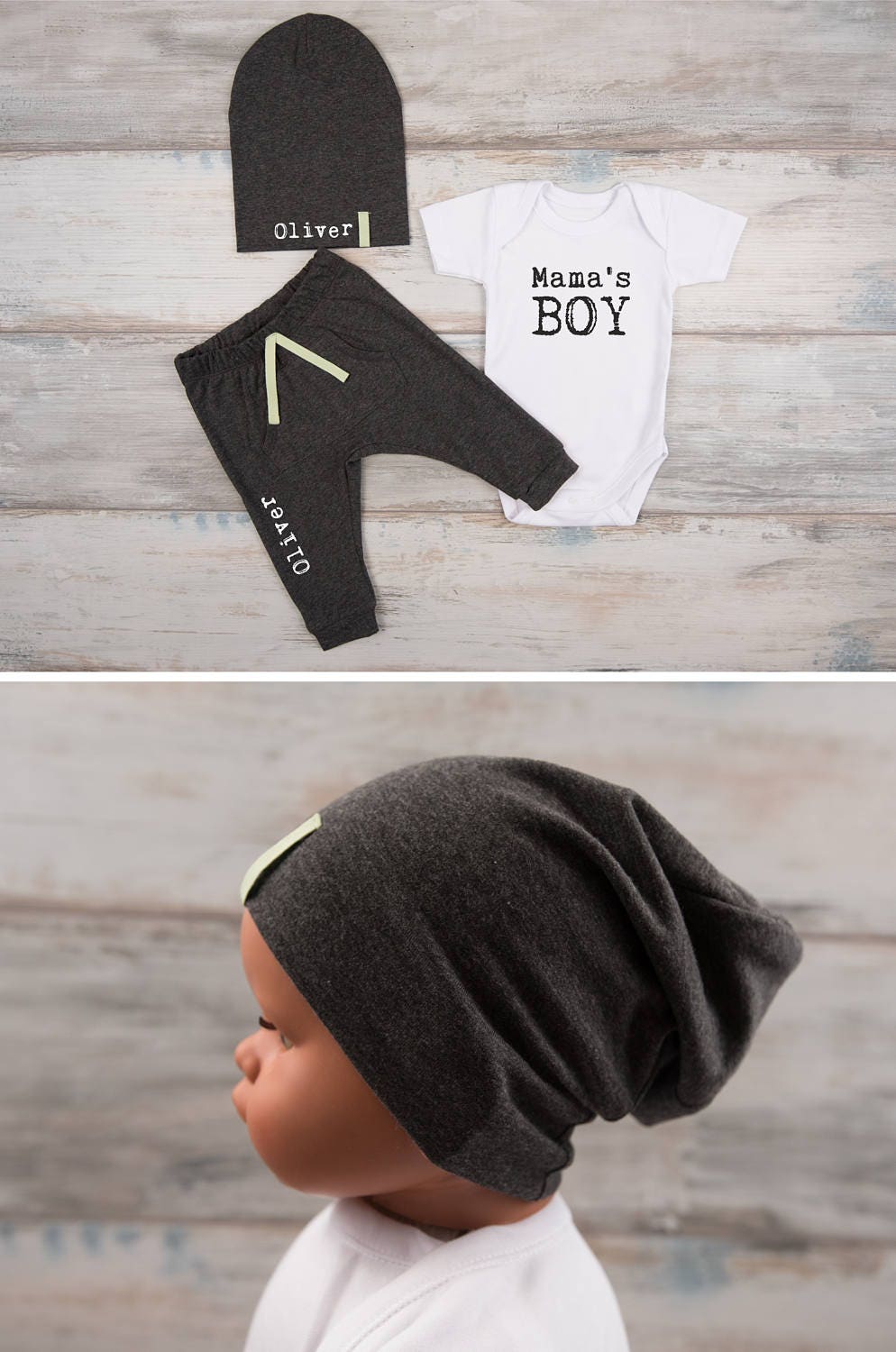 New Mom Gift Baby Boy Outfit Mama's Boy White Bodysuit