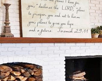Jeremiah 29 11 Modern Farmhouse Wall Decor Gift For Her Fixer Upper Wall Art Home Decor Farmhouse Scripture Decor Scripture Nursery Decor