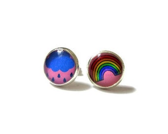 teens earrings rainbow