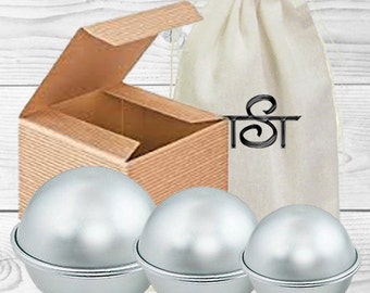 BATH BOMB MOLD Set Make your own set 3 Sizes Small*Medium*Large- How to Instructions, a Cute cotton bag and gift box