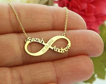 Personalized Infinity Necklace-Infinity Necklace-Gold Necklace-Infinity Name Necklace-Personalized Bridesmaid Gift-Custom Jewelry