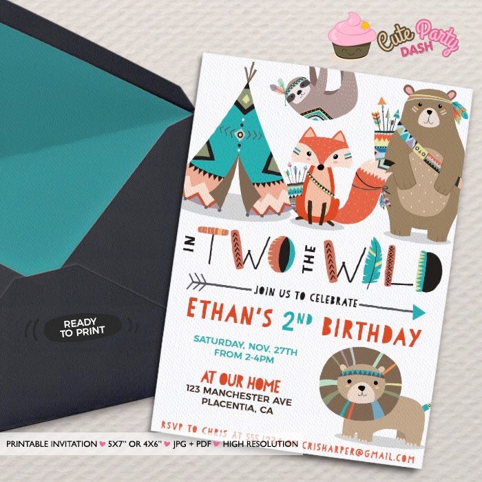 Two Wild Birthday Invitations 7