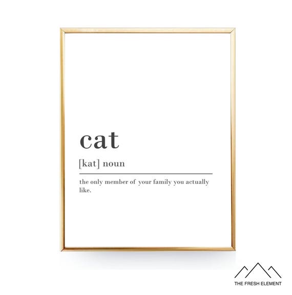  Cat  Definition Of Cat  Lover Gift For Cat  Lover Cat  Typography