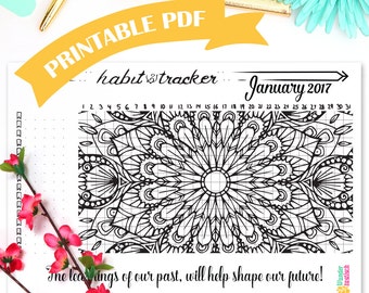 Printable Habit Tracker Coloring Page February 2017 Printable Habit Tracker Coloring Page February 2017