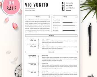 Creative Resume Template - Professional CV Template - for Microsoft Word (US Letter and A4) 1 & 2 Page - Instant Download