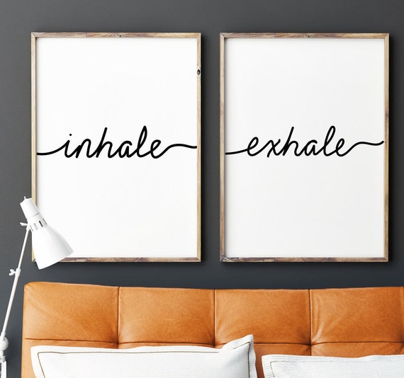 Inhale Exhale Print Yoga Wall Art Printable digital